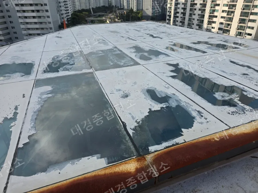 오염된 유리 캐노피
