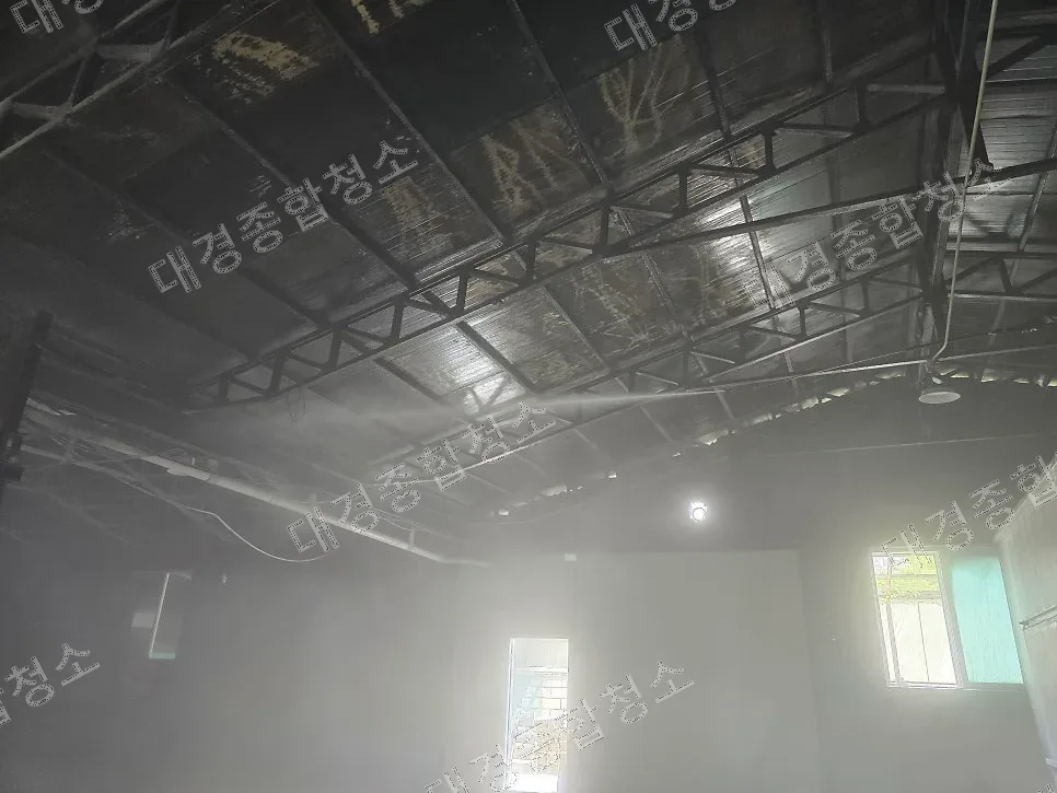 남동공단 석재가공 공장 퇴거청소 분진제거 과정
