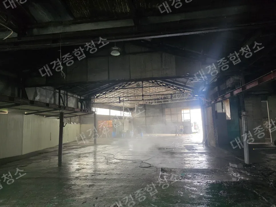 남동공단 석재가공 공장 퇴거청소 분진제거 과정