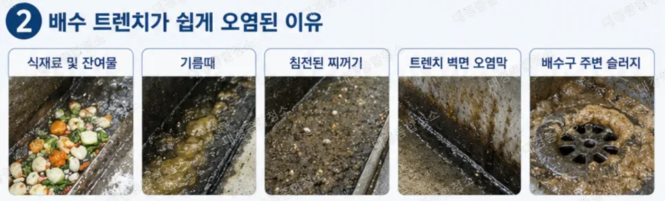 식품공장 청소|깨끗한 위생 관리를 위한 배수 트렌치 청소의 중요성