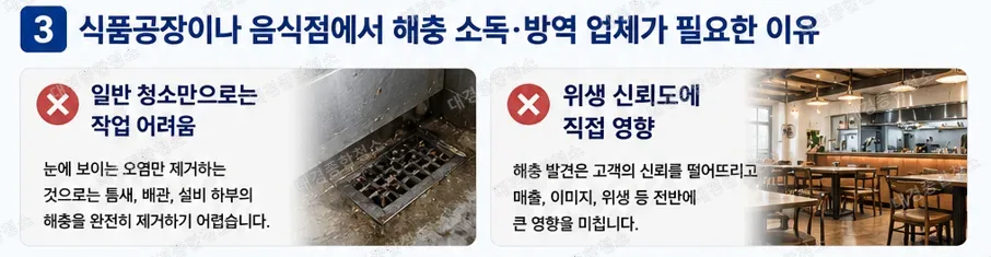 해충 소독·방역 업체의 역할, 식품공장·음식점 방역이 중요한 이유