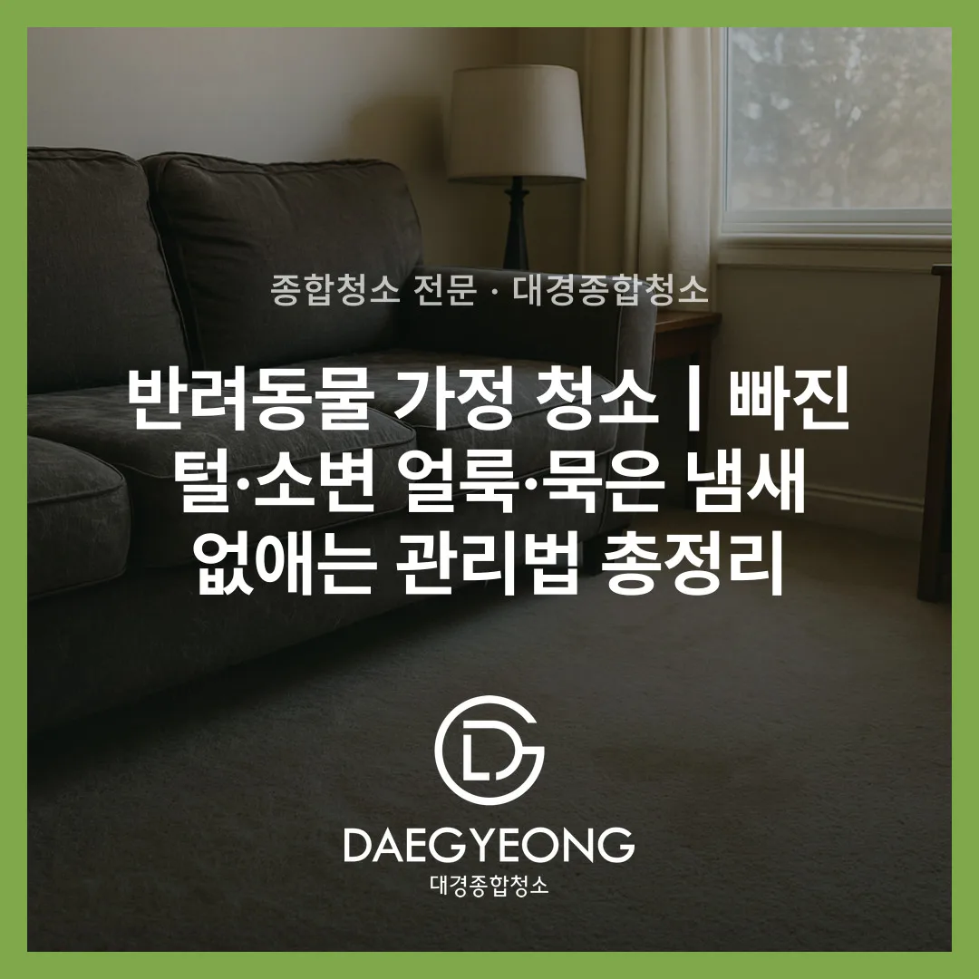 반려동물 가정 청소｜빠진 털·소변 얼룩·묵은 냄새 없애는 관리법 총정리